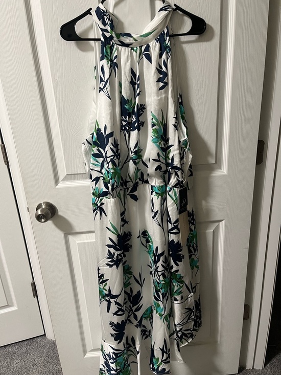Adrianna Papell Dresses & Skirts - Adrianna Papell NWT Halter Floral Midi Dress 18W Ivory Blue Green
